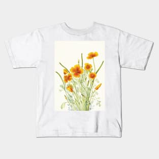 Mexican Gold Poppy - Botanical Illustration Kids T-Shirt